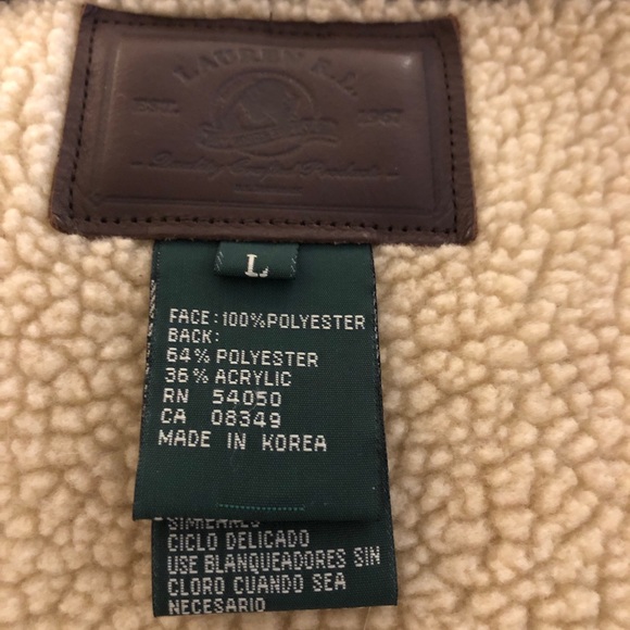 Ralph Lauren brown faux suede/faux shearling vest - Picture 5 of 5